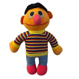 Vintage Ernie from Sesame Street Plush 1980s Stuffed Animal 11”